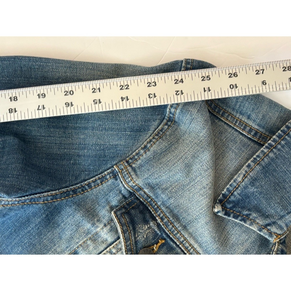 Joe Fresh Womens Denim Jacket Medium Wash Blue Trucker Jean Coat Size Large - Picture 9 of 13